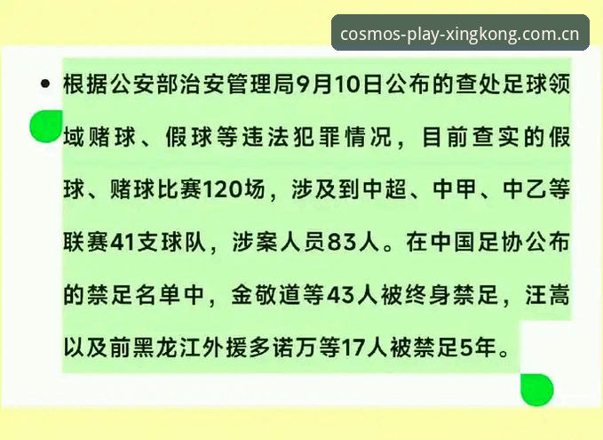 中国足协第三批禁足名单最新动态：17人终身禁赛，48人受罚，星空体育平台用户热议赛事公正性